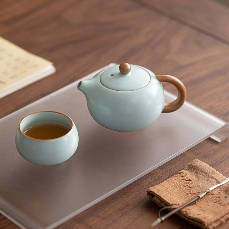 Ru Brennofen Tianqing Xishi Kanne Kung Fu Teeset Keramik kleine Teekanne zum Tee zubereiten und Tee trinken Haushaltsteekessel Einzelkanne Teebereiter
