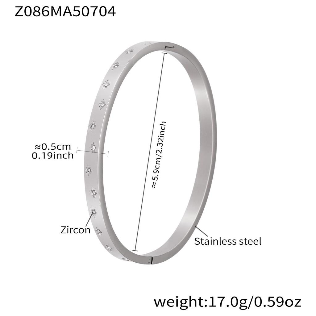 Inlaid Shiny Zircon Openable Bracelet In Stainless Steel 18k Gold Plated Waterproof Non Tarnish Luxury Bracelets For Women