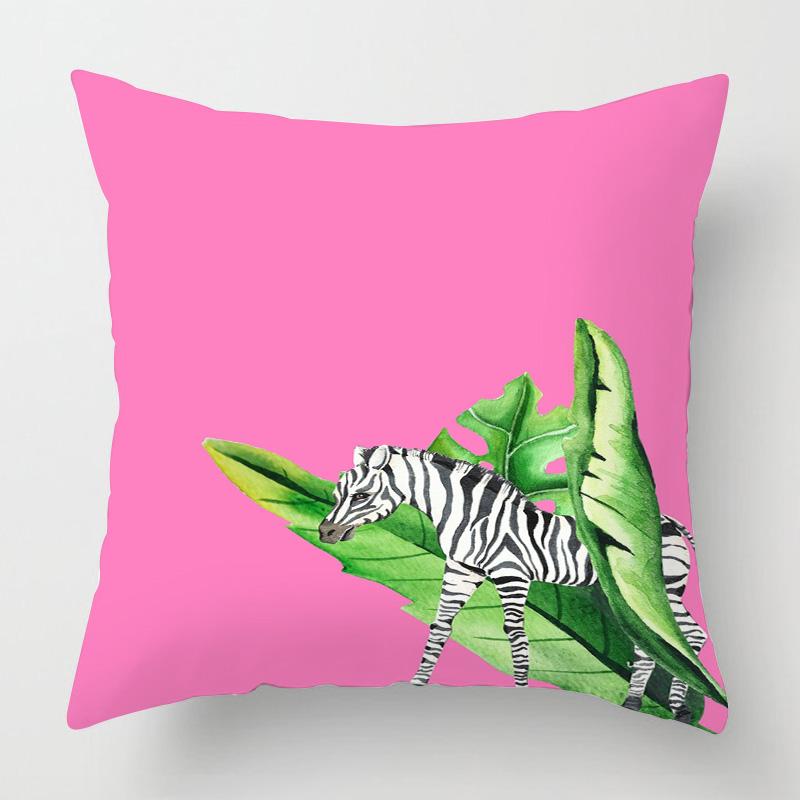 Abstract Art Animal Theme Throw Pillow Cover 20X20 Inch Cushion Cover Cafe Sofa Decorative Throw Pillow Covers Short Plush