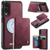 CaseMe Me80 Magnetic RFID Wallet Phone Case For Samsung Galaxy S24 FE 5G, Detachable Multi Card Slot Kickstand Anti-Theft Cover