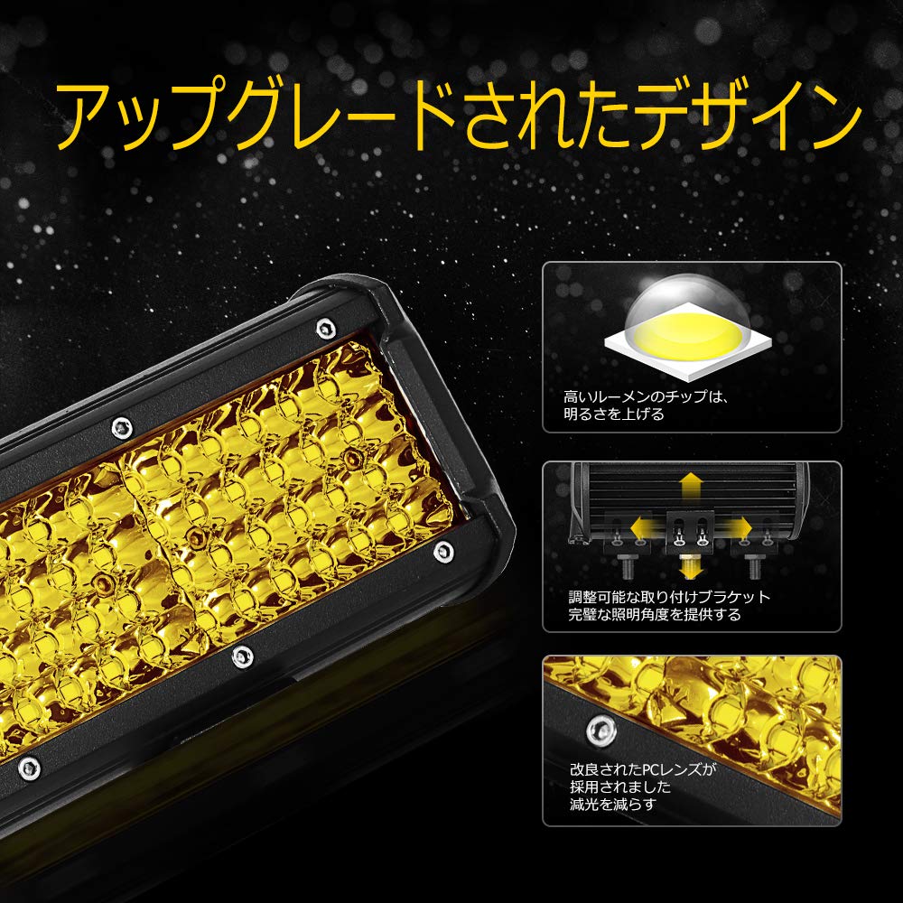 Chelhead LED Work Light, Yellow, 7 Inch, Work Light, Fog Lamp, 48 LED Chip,