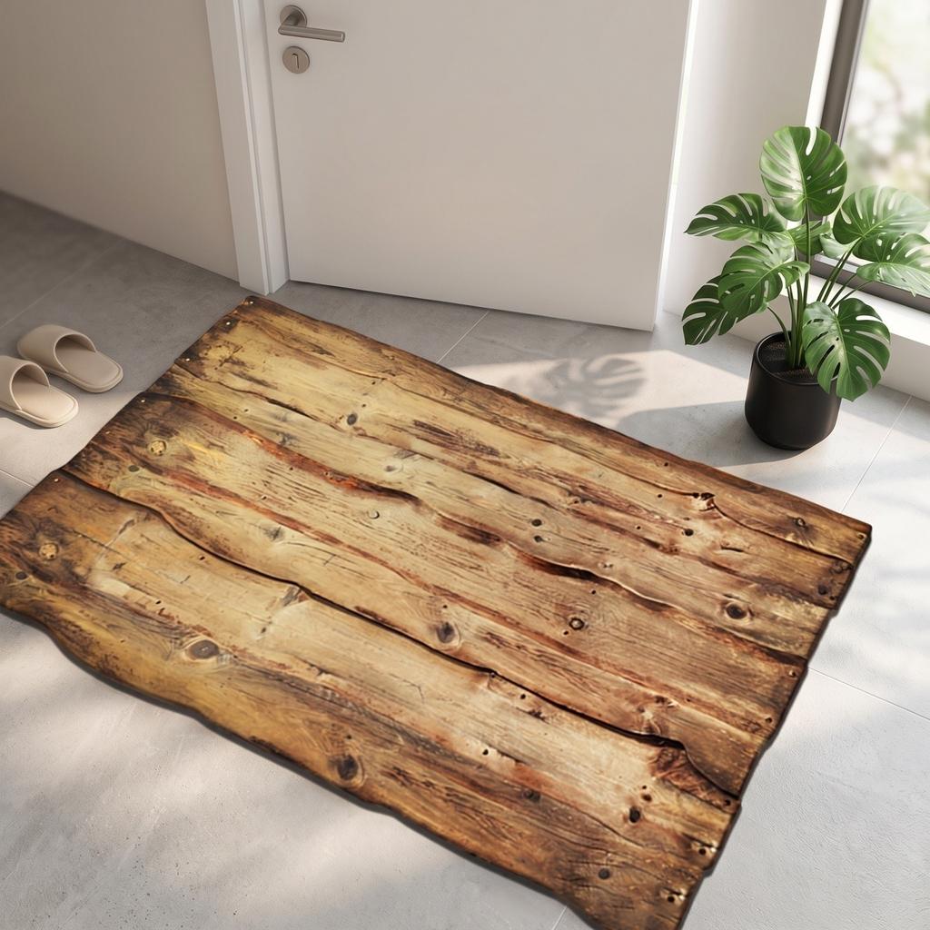 Diatomeeënaarde Badmat 40*60cm - Houtnerf Design, Sneldrogend, Absorberende Badkamervloer voor Douche, Wastafel, Entree