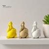 Funny Gifts for Colleagues Daydreaming Duck Figurine, Minimalist Holding An Egg Sculpture, Resin Matte Statues Animal Statue, Creative Desktop