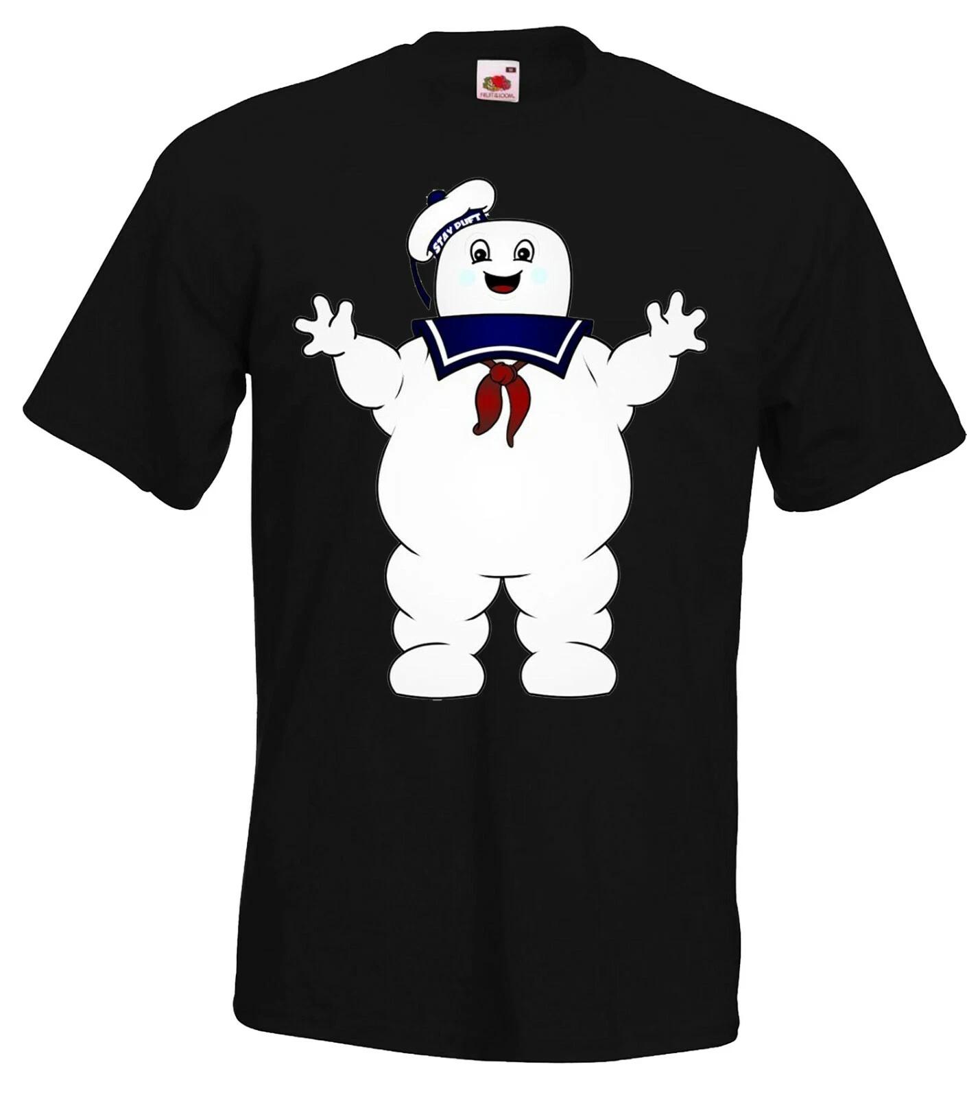 Youth Designz Mens T-Shirt Marshmallowman Logo Print Funny Ghostbusters L
