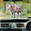 Cow Stained Glass Pendant Acrylic Window Light Catchers | Colorful Stained Glass Cow Pendant | Window Bead Garland With