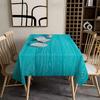 Blue-green tone wood-grain tablecloth  Creative wood-grain pattern tablecloth