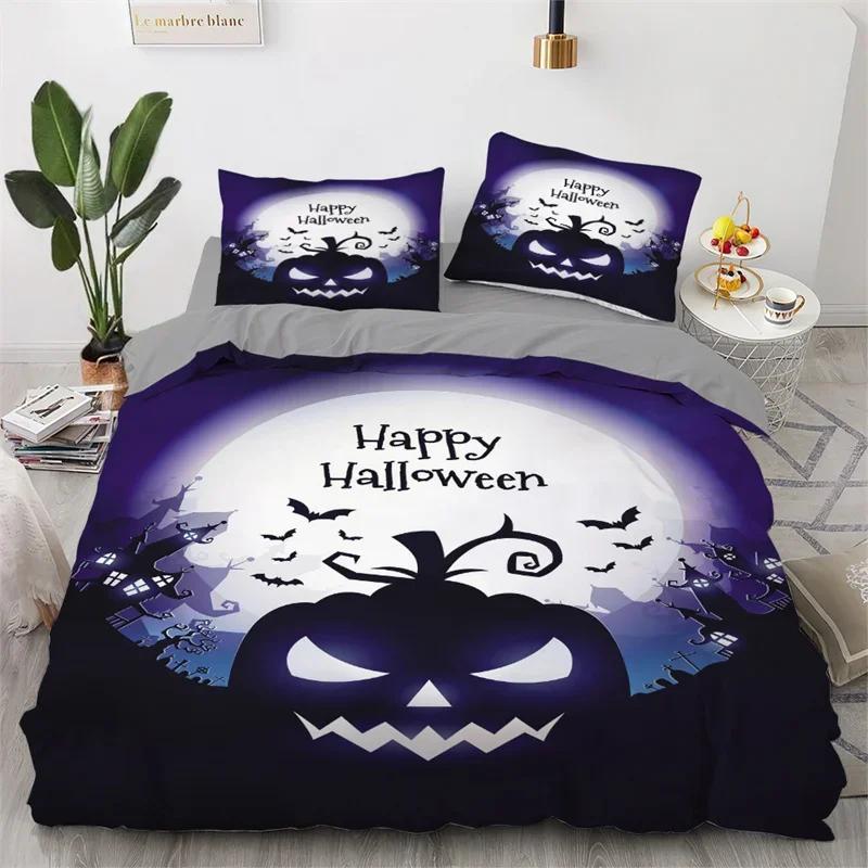 Halloween Duvet Cover Queen King Cartoon Pumpkin Comforter Cover Lantern Bedding Set Microfiberghost Quilt Cover For Boys Girls