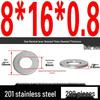201 Stainless Steel Flat Washer Shim, GB97, Sizes M3 to M30