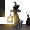Halloween Outdoor LED Light The Ghost Looking For Light Hell Messenger Witch With Lantern Lamp Resin Ghost Sculpture Decoration