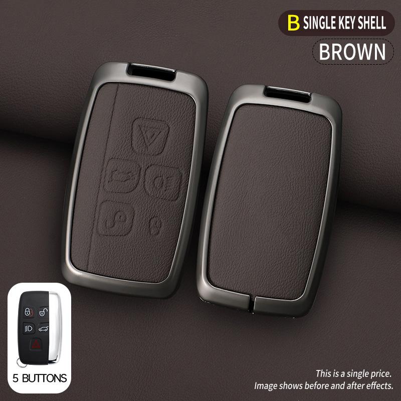 Car Zinc Alloy Leather Key Cases Holder Cover for Land Rover Range Rover Discovery 5 LR2 LR4 Sport for JAGUAR XE XF XJ F PACE
