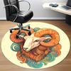 1pc Ram Zodiac Office Round Area Rug,  Mat Suitable For Office, Under Office Chairs Bedroom Living Room Home Decor, Room Deco