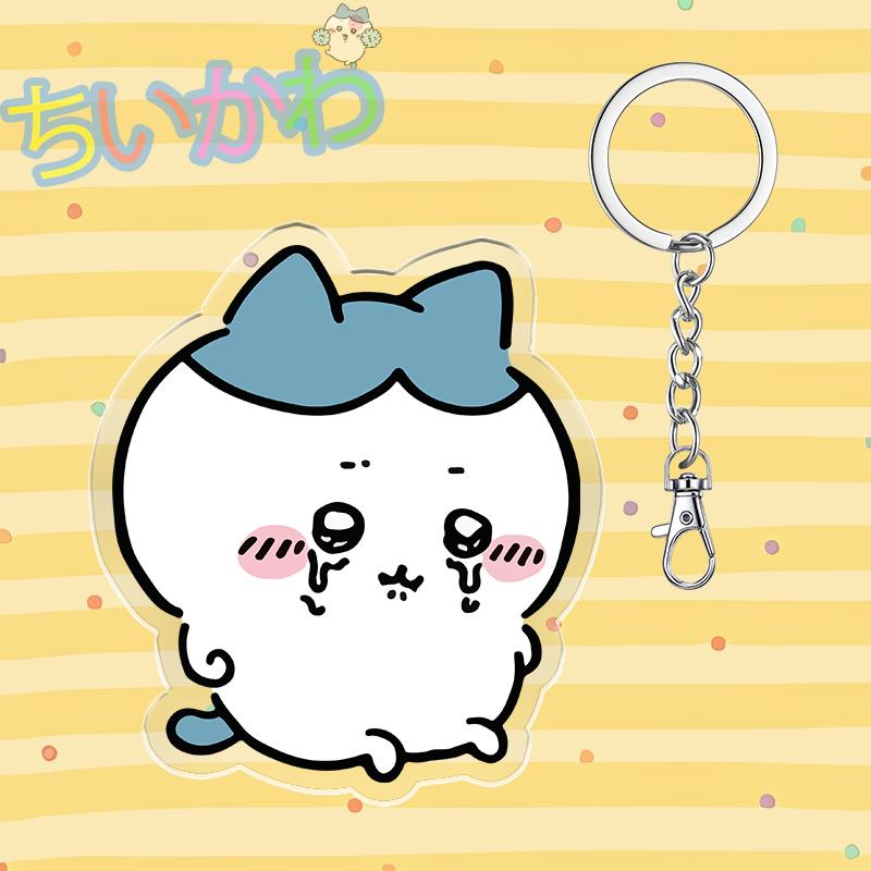 Cute Chiikawa 6cm Nanka Chiisakute Kawaii Yatsu Keychain Usagi School Bag Decorate Kawaii Keyring Anime Acrylic Holiday Gifts