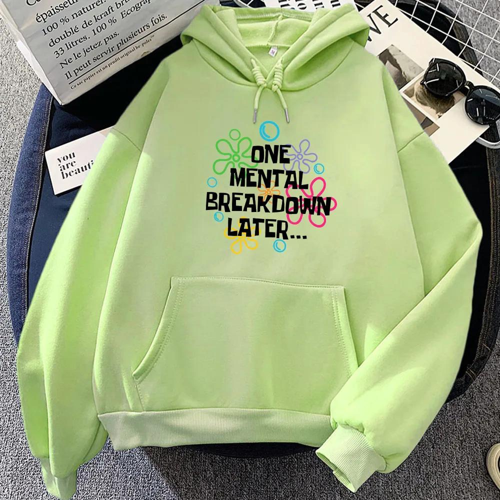 Ein Nervenzusammenbruch später Hoodies Buchstaben Grafik Druck Sweatshirts für Herbst/Winter Sudaderas Con Capucha Fleece Moletom Mädchen
