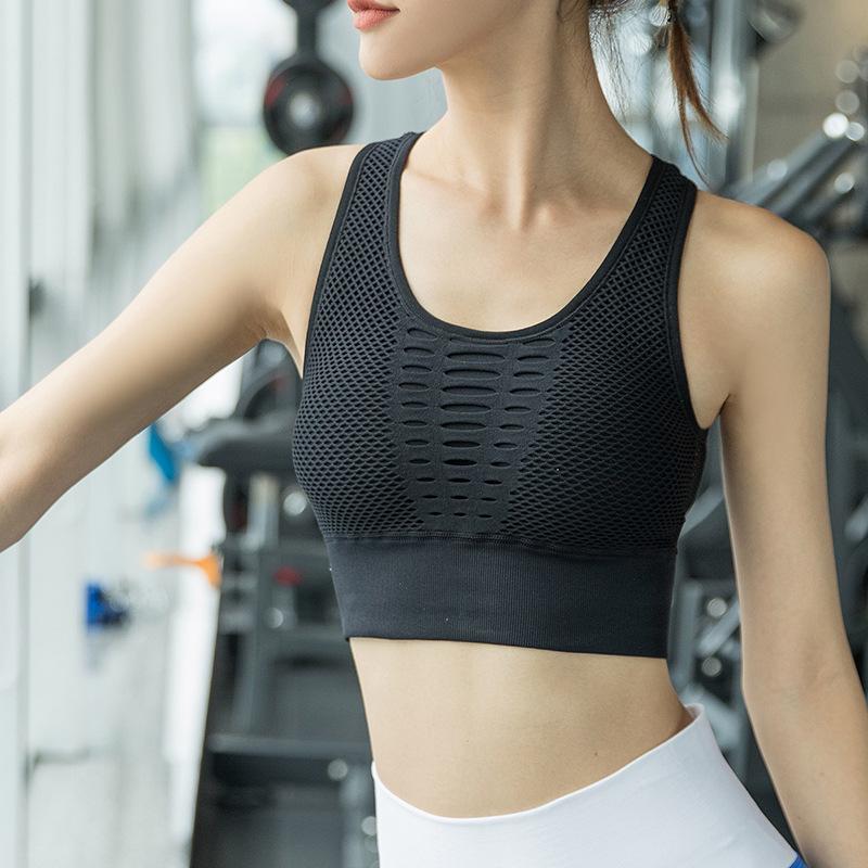 2026 Women's High-Impact Hollow-Out Sports Bra for Running, Yoga, and Fitness - Shaping, Gathering, and Shockproof Design