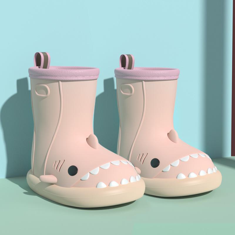 Shark Women's Non-slip Summer Rain Boots - Lightweight, Waterproof, Soft Sole, Short to Mid Tube with Fun Cartoon Design