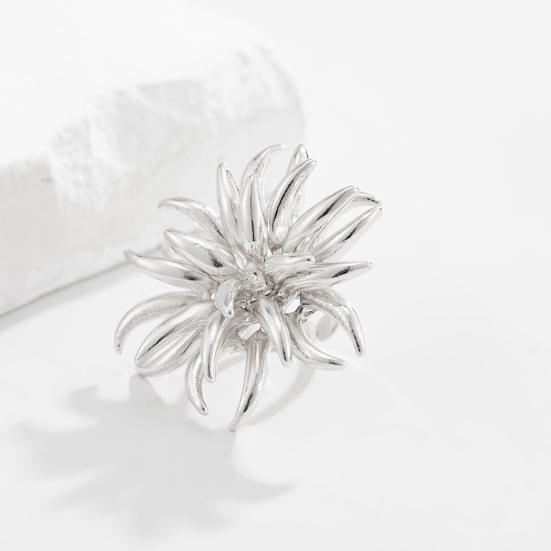 Metal Sparkler Brooch for Women, Abstract Daisy Pin, 2 In 1 Convertible Ring Corsage for Coat Suit Jacket, Trendy Gift