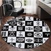 S Egyptian Symbols Round Rug Nonslip Area Rug Office Chair Mat Carpet For Living Room Bedroom Home Decor