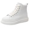 High-top women's shoes autumn new student platform casual high and thin leather medium tube sports shoes