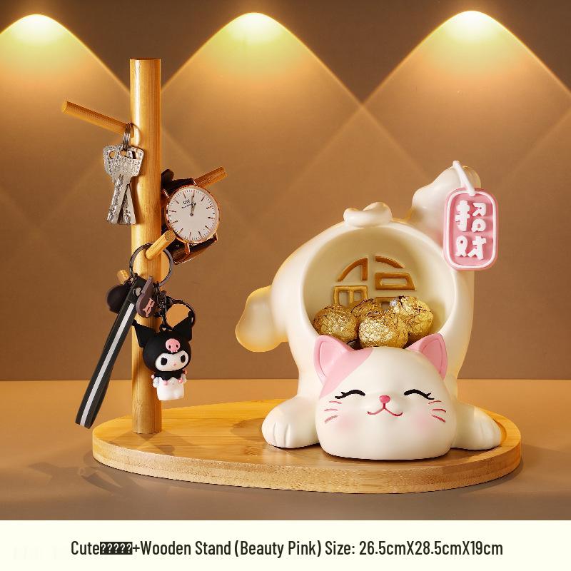 Glückskatze Harz Schlüsselanhänger für Haus- & Kinderzimmerdekoration