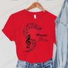 Sommer Mode Marke Damen T-Shirt Kleidung Musiknote Aufdruck T-Shirt Kleidung Y2k Streetwear T-Shirt Musiknote Liebhaber T-Shirt Tops