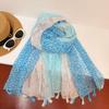 Women's Versatile Bali Gauze Cashew Print Tassel Scarf Shawl for Sun Protection