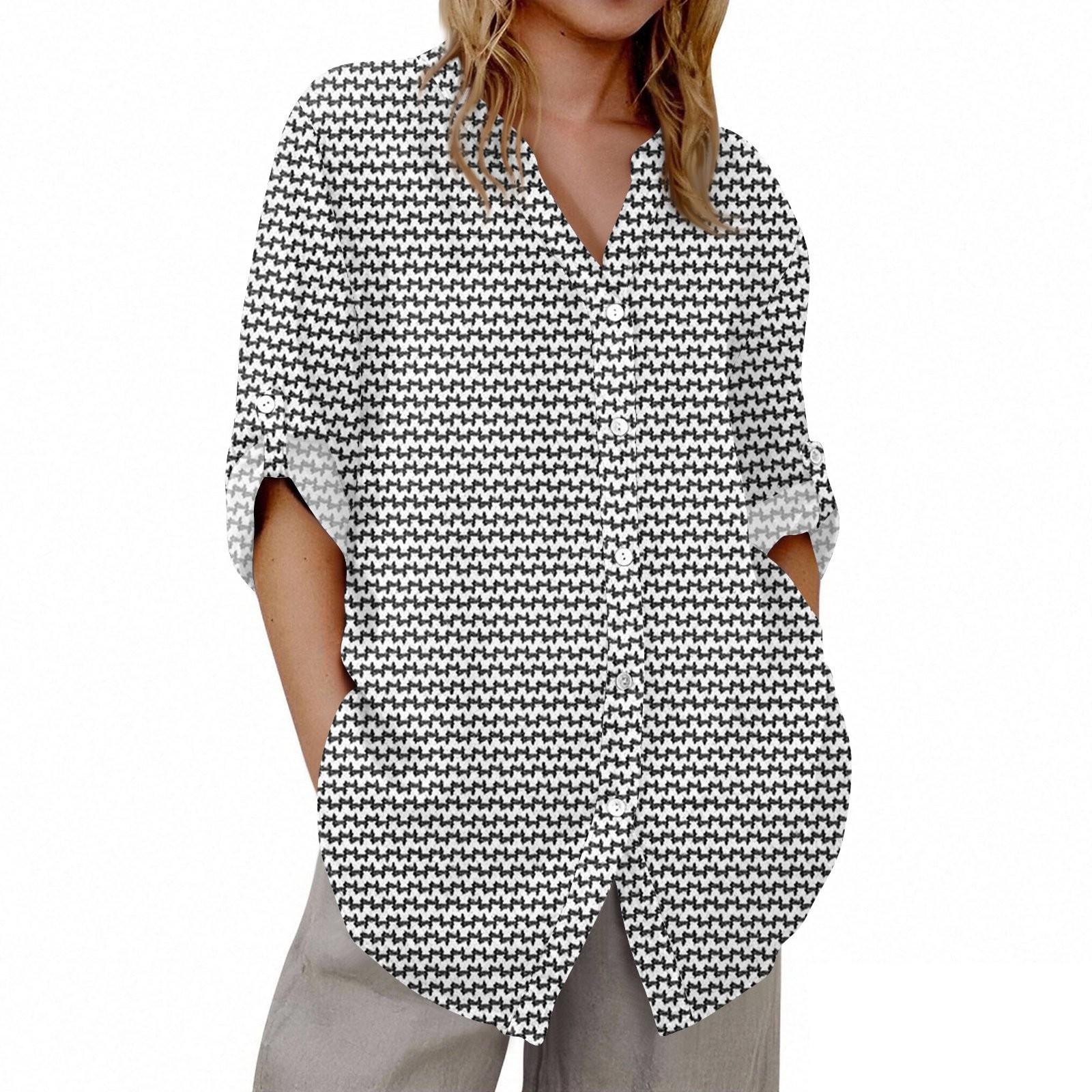 

Женский кардиган с V-образным вырезом и рукавом 3/4 с принтом M белый