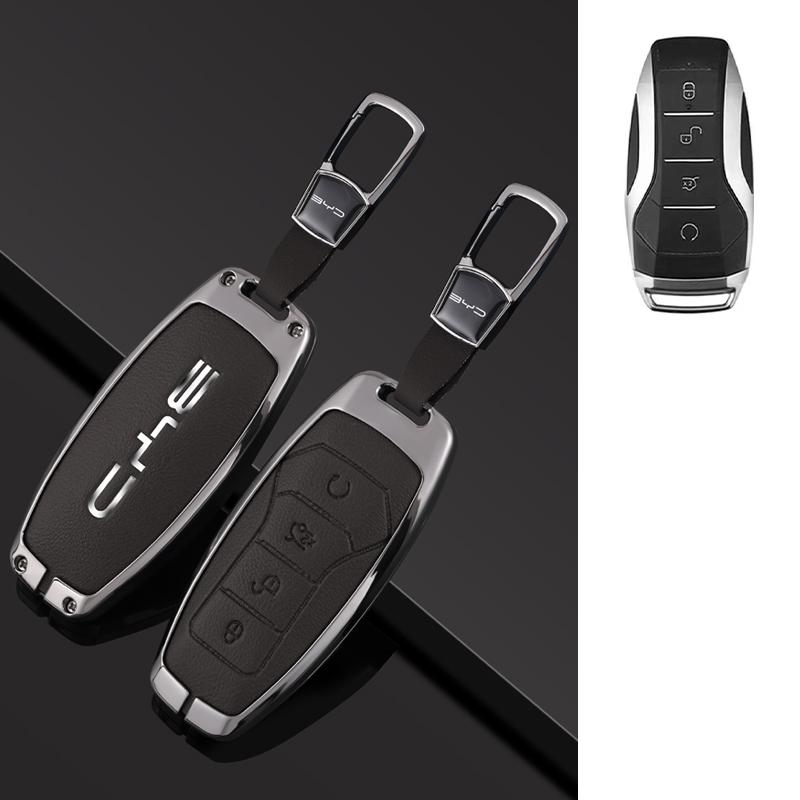 Car Key Case Cover Shell Fob for BYD Atto 3 Han EV Dolphin Lied Tang Dm Qin PLUS Song Pro MAX Yuan Zinc Alloy Protector Keychain