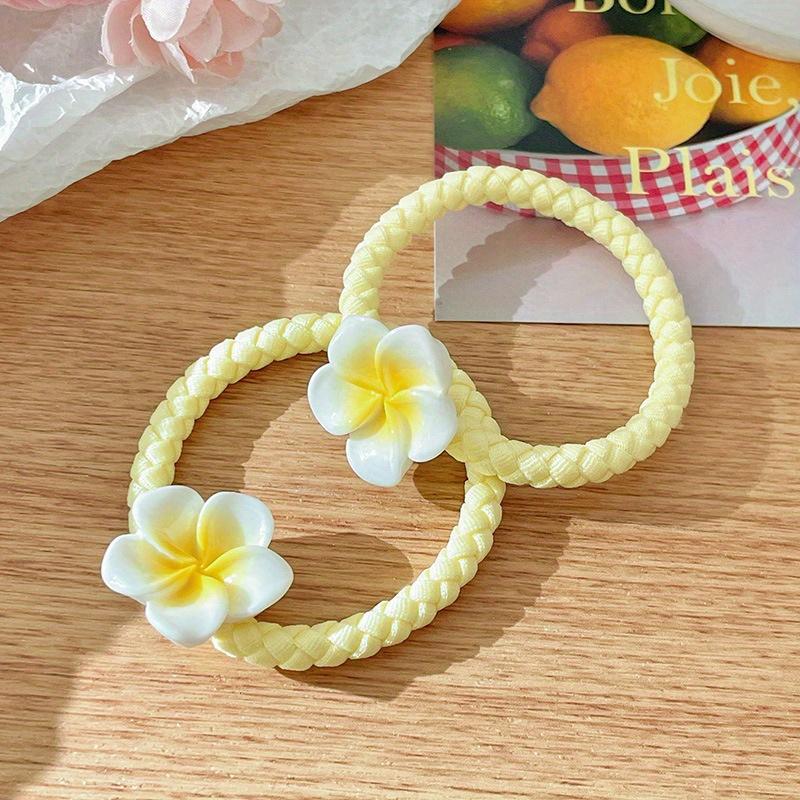 

2 шт. Модные резинки для волос с цветами, спортивный стиль, смола, цветочные резинки для волос для девочек, универсальные головные уборы для вечеринок и фестивалей