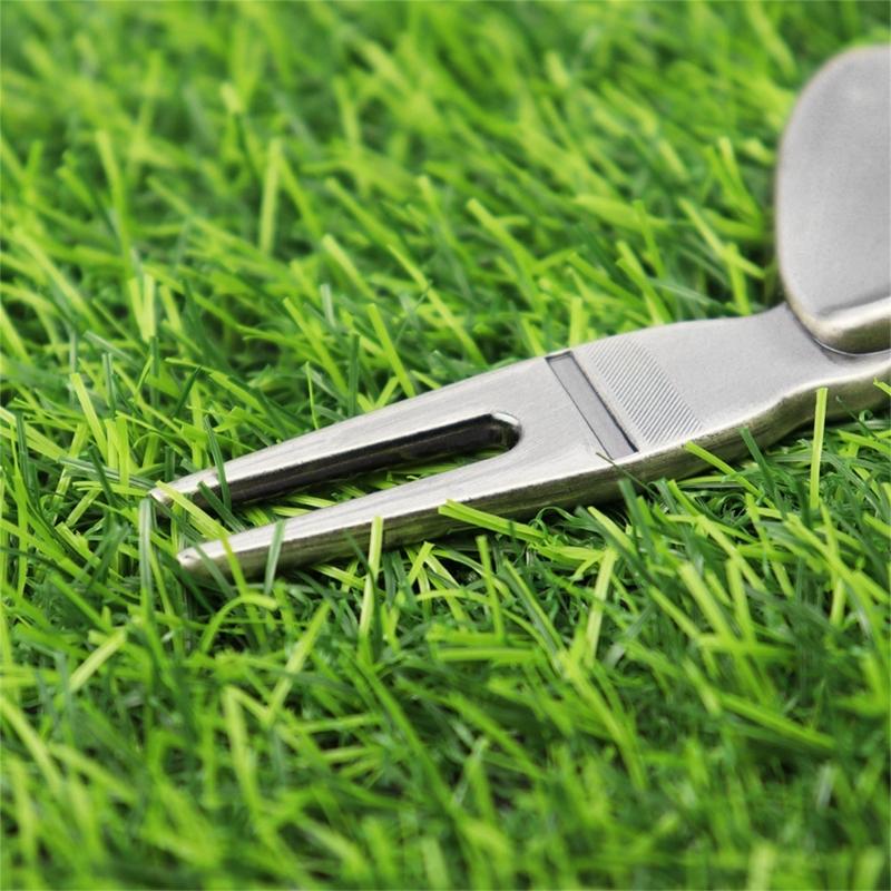Golfs Balls Marker Alloy Curved Spit for Men Women Golfer Golfs Accessory Golf Divot Repair Tool Golf Green Divot Tool