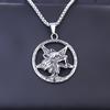 Pentagram Viking Wolf Head Men's Pendant Retro Titanium Steel Men's Necklace