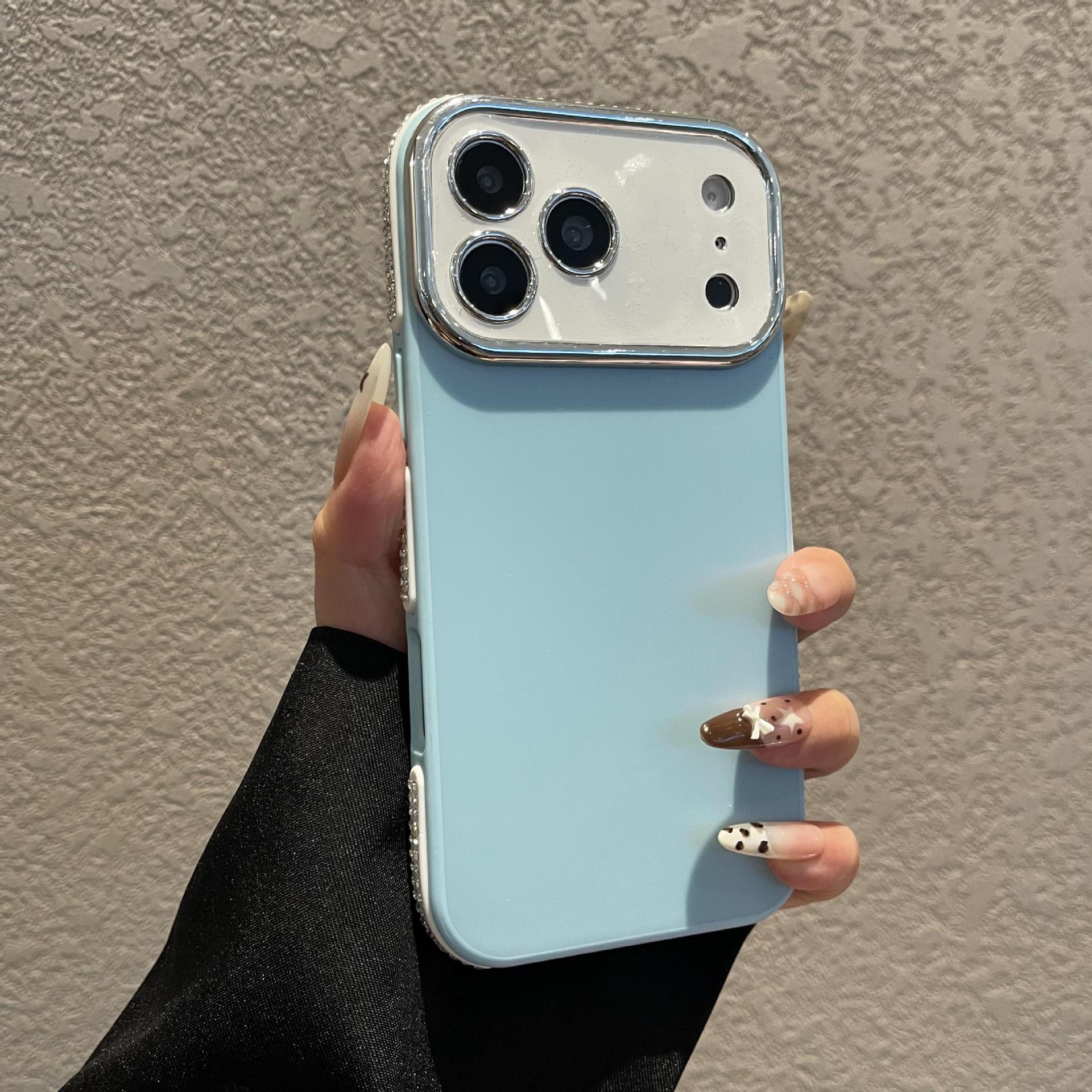 

Rhinestone Edge Case for iPhone 16/17 Pro Max with Large Window 14 Pro Max