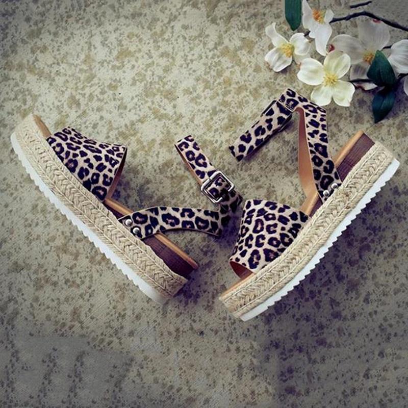 Buy Open Toe Ankle Braid Strap Straw Platform Sandals Adjustable Buckle ...
