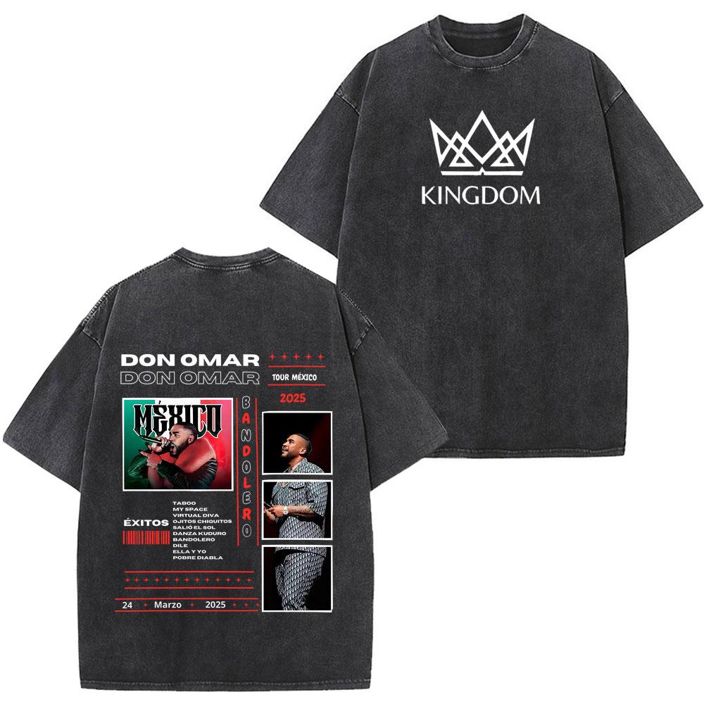 Rapper Don Omar Album Print Tshirts Unisex Women Fashion Tshirts Shortsleeved Loose Casual Cotton Vintage Washed Tshirts Tops