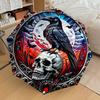 1pc Raven Moonlit Skull Artwork Umbrella with Plastic Handle,Suitable for All Seasons Home Travel Outdoor UmbrellaDD1420