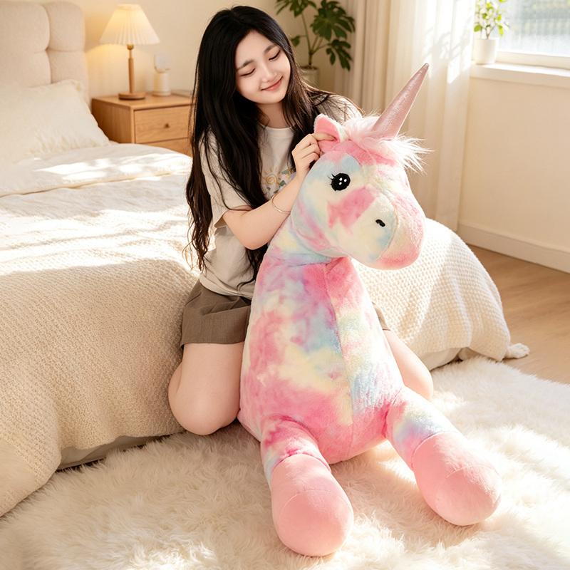 70 cm Cartone Animato Carino Arcobaleno Unicorno Peluche Bambola Cuscino Morbido Unicorno Animale Giocattolo di Peluche Decorazione per la Casa Regalo per Ragazze Bambini