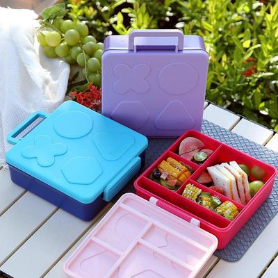 Creative Student Bento Lunch Box: Portable, Large Capacity, with Handle for Travel & Camping