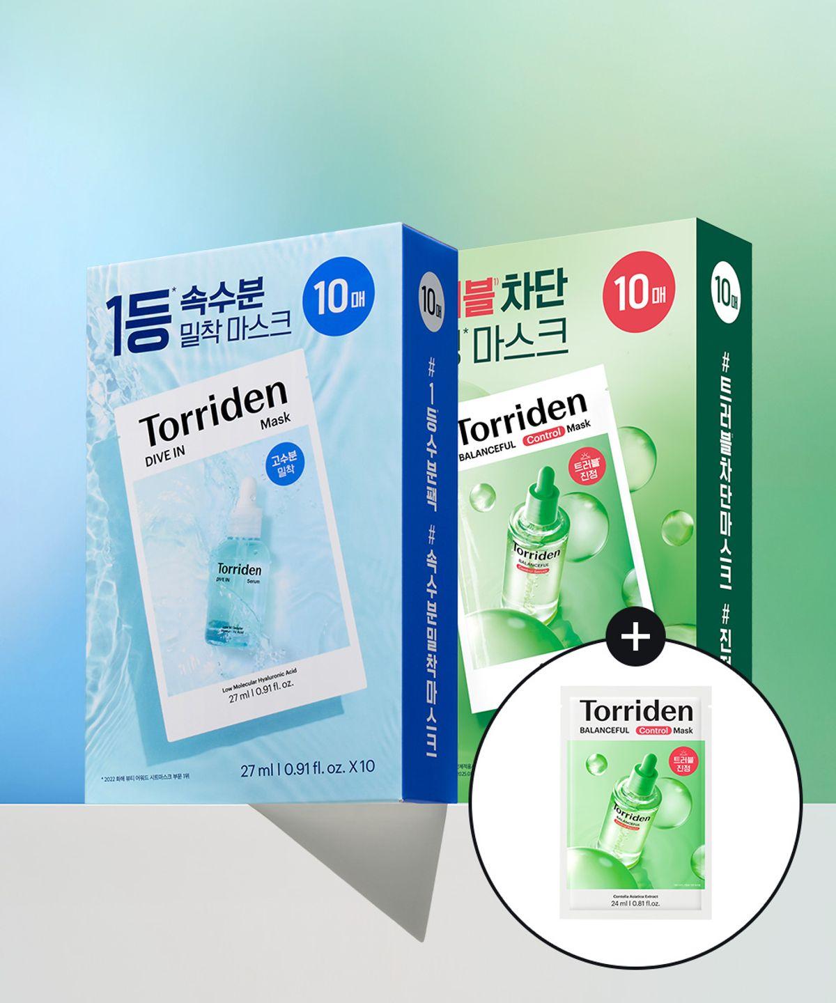 [SET] Dive-in Low Molecular Weight Hyaluronic Acid Mask 10 Sheets + Balanceful Cica Control Mask 10 Sheets (+ Cica Control Mask 1 Sheet)