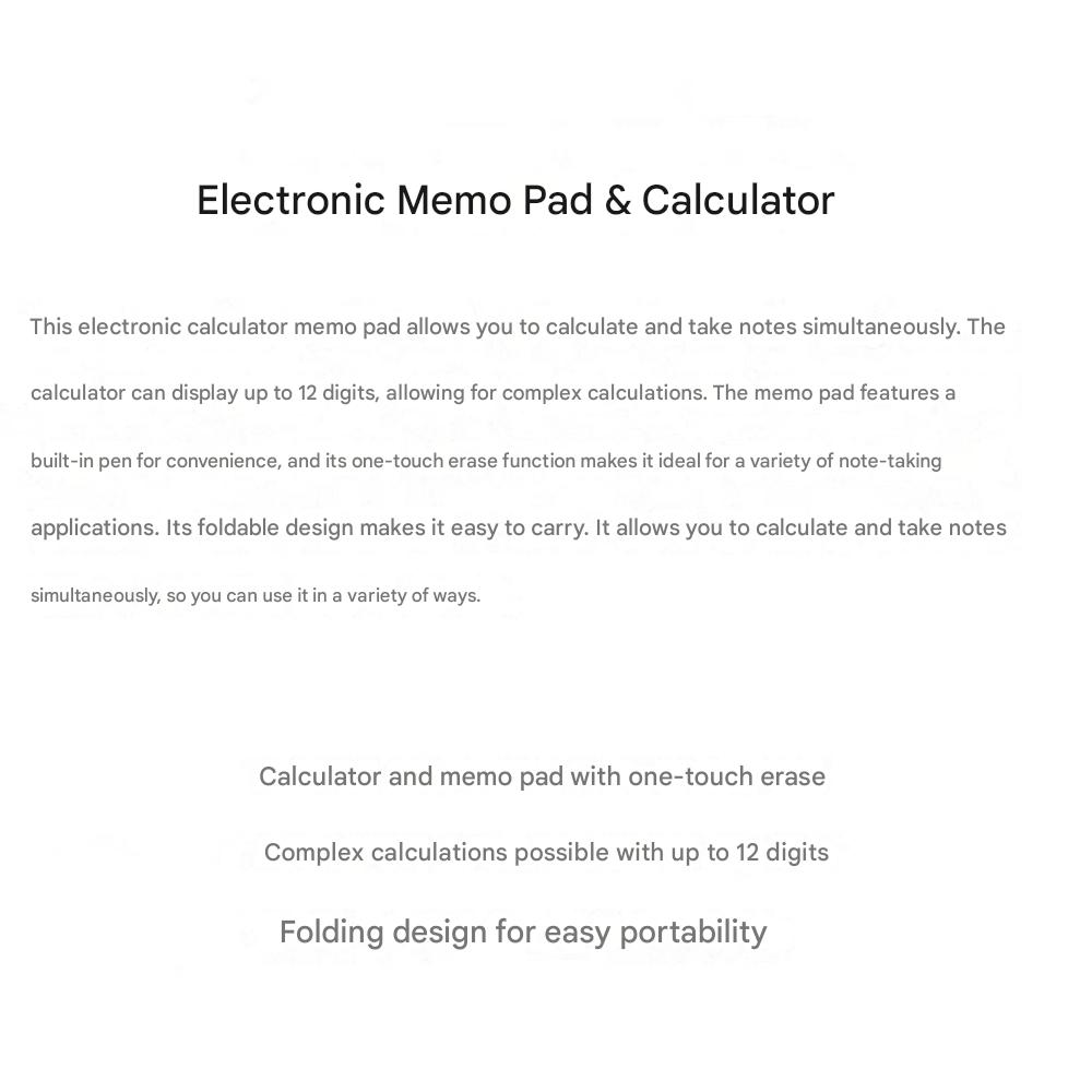 Electronic Memo Pad & Calculator