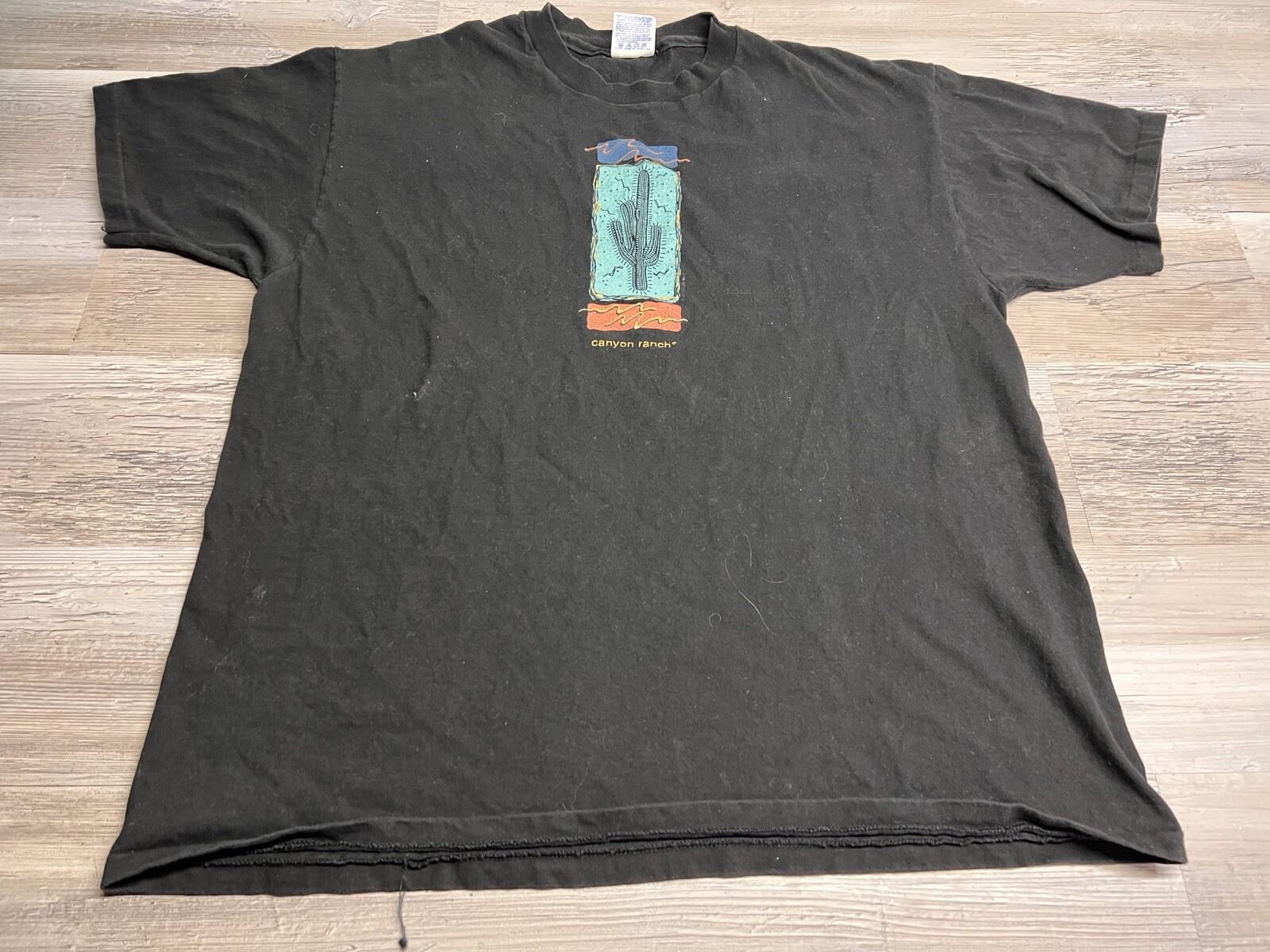 Vintage Canyon Ranch Saguaro Cactus Tee 90s Hanes Beefy-T XL USA Made Southwest Unisex T-Shirt XXXXL