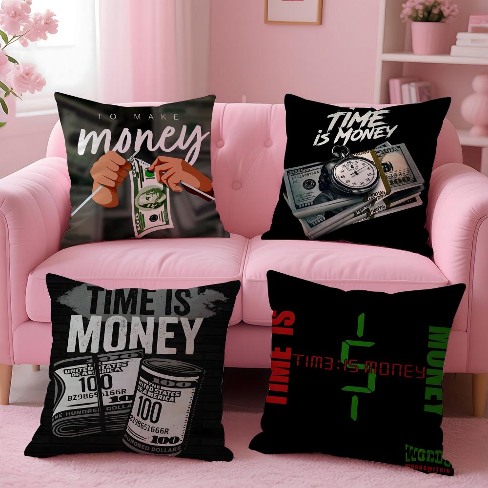 Movie T-Time is Money Cushion Cover Comfortable Reversible Pillow Cover Ideal for Car Sofa Bedroom & Beyond