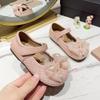 Kids' Princess Bow Shoes - Soft Sole, Pearl Accent, Spring/Autumn Style