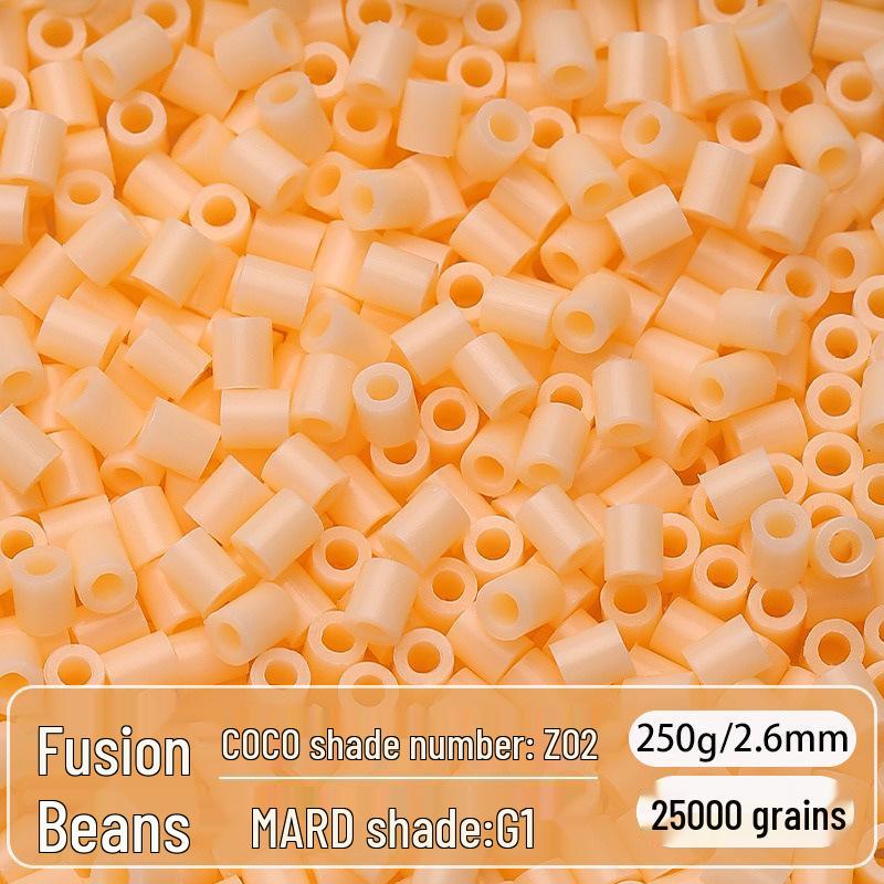 2.6mm High-Quality Fuse Beads Refill Pack: Black, White, Transparent, Red, Skin Colors