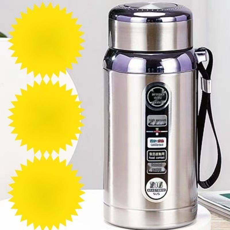 Portable Stainless Steel Insulated Water Bottle, Large Capacity for Men and Women, Ideal for Outdoor Sports, Short and Sturdy Design.