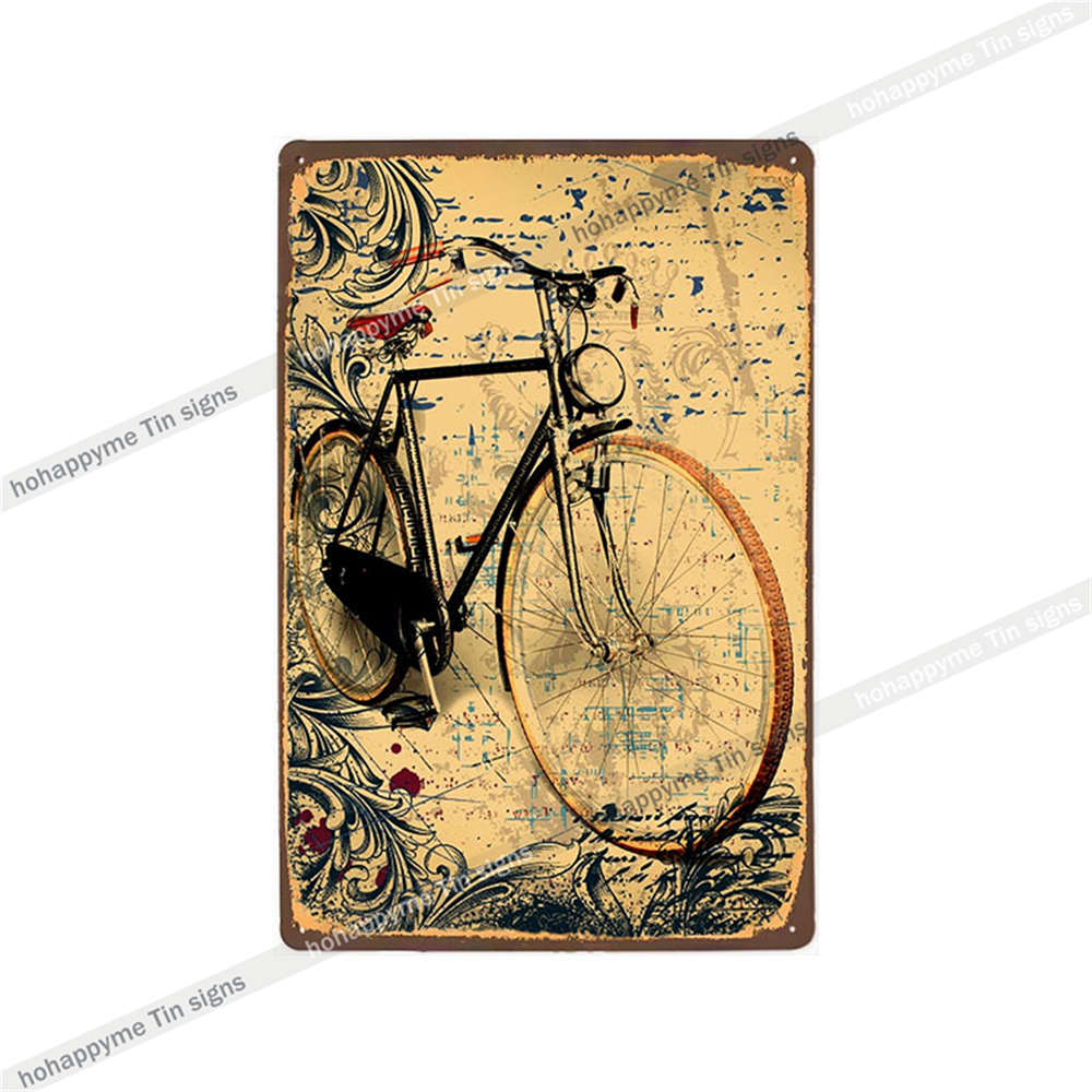Fahrrad fahren Schilder Blech Metall Retro Plakette Dekoration Fahrradladen Bar Pub Club Café Vintage Wandkunst Eisenmalerei Poster 20x30cm