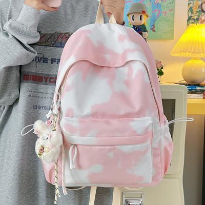 New High-value Japanese Schoolbag Ins Niche Tie-dye Contrasting Color Small Fresh Student Casual Simple Backpack Women