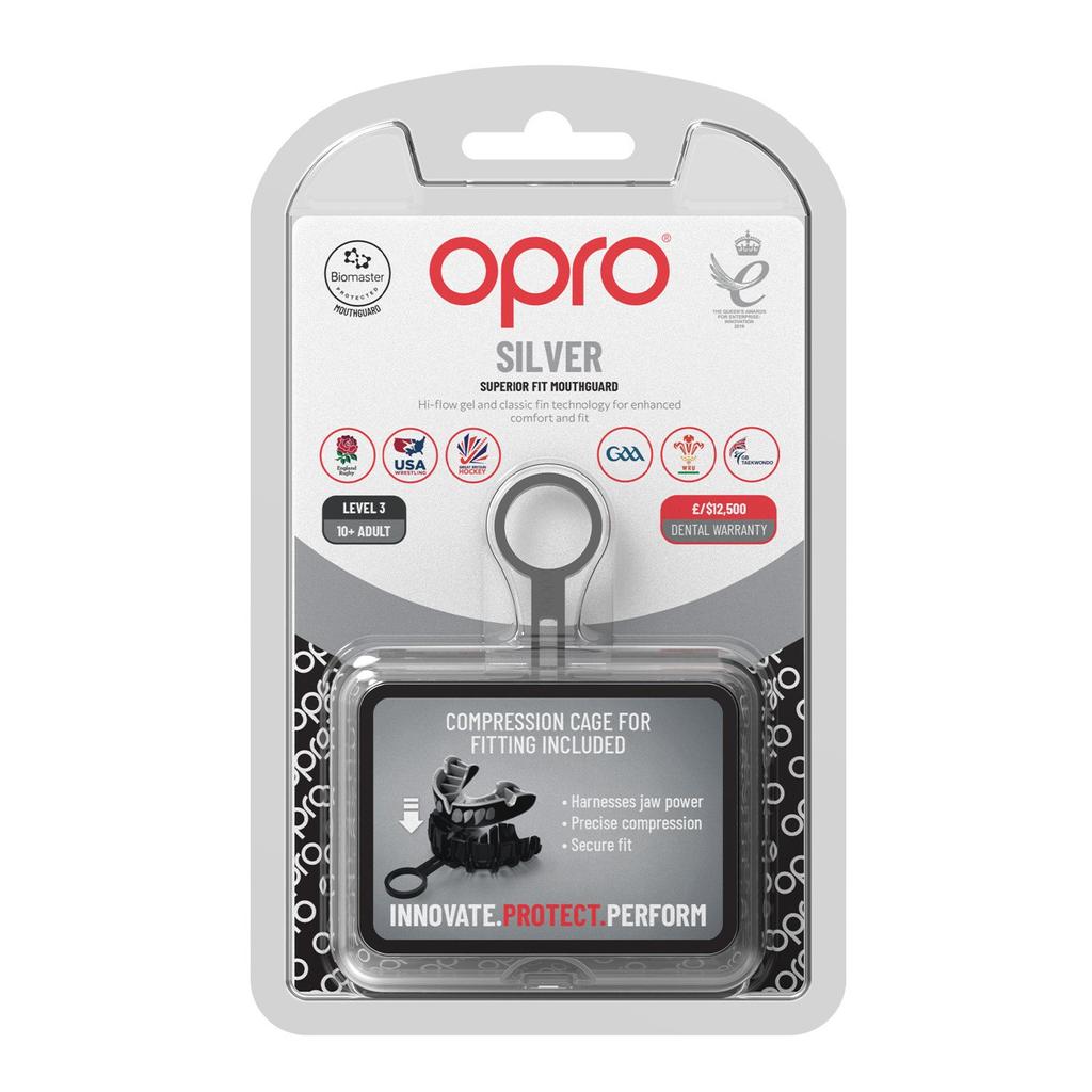 OPRO Silver GEN5 Çene Koruyucu Siyah/Gümüş