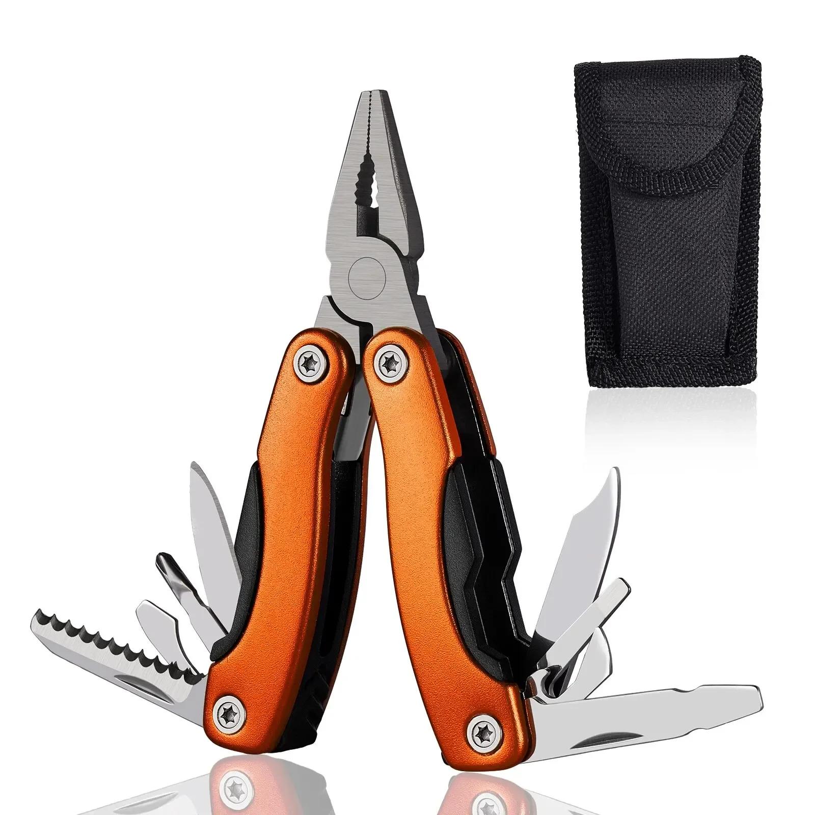 

2025 Home Multifunctional Folding Tool Pliers Convenient Multi-purpose Mini Stainless Steel Combination Pocket Hand Tool помаранчевий