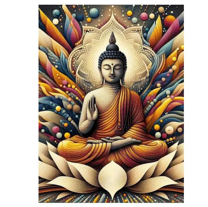 

Статуя Будды Лотос Наборы для 5D алмазной живописи своими руками Новинка 2024 Наборы для вышивания крестом Мозаичная алмазная вышивка Удивительный религиозный портрет Full Round 20x30CM