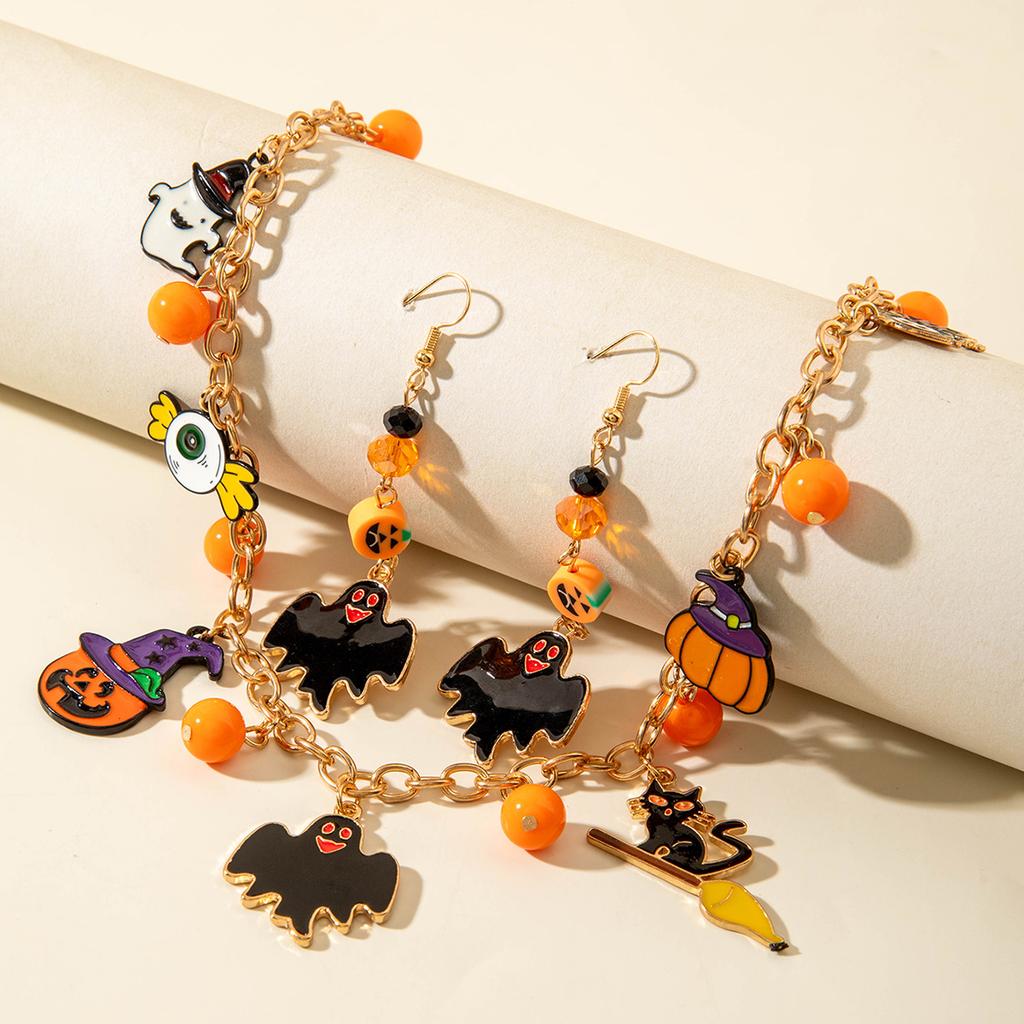 New Halloween necklace cat pumpkin atmosphere funny cartoon pendant holiday accessories wholesale