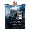 Inspirational Wave Design Bible Verse Flannel Blanket for Bedroom, Living Room, Sofa, and Nap